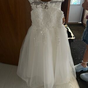 JJs House White Floral Kids Dress